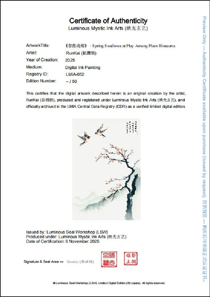 LMIA-052 《春燕戏梅》 · Spring Swallows at Play Among Plum Blossoms