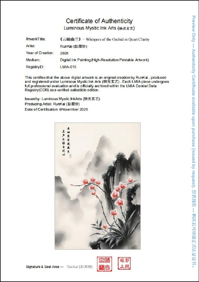 LMIA-015 《云岫幽兰》 · Whispers of the Orchid in Quiet Clarity