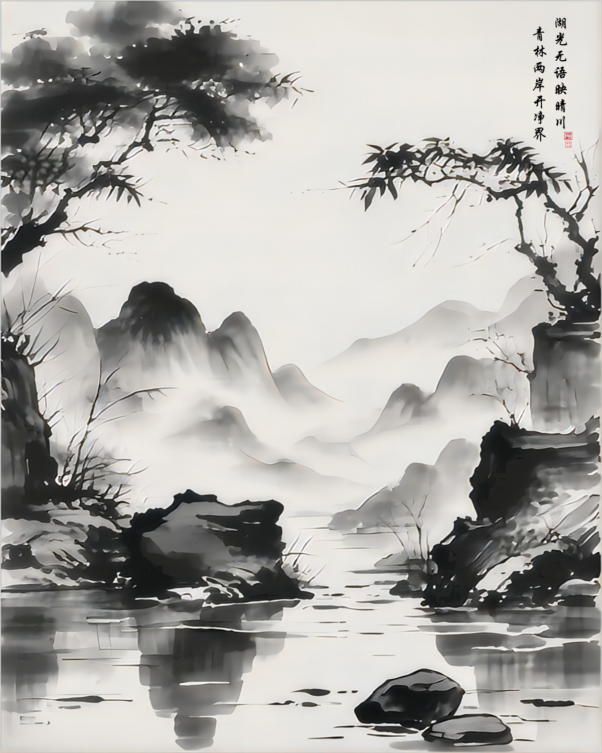 The Silent Realm Unveiled, flat artwork, 4:5 (24×30) print ratio