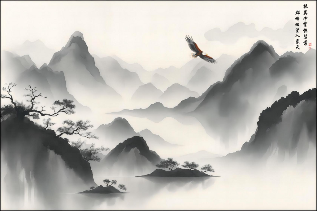 Wings Over the Boundless Sky, flat artwork, 2:3 (22×33) print ratio