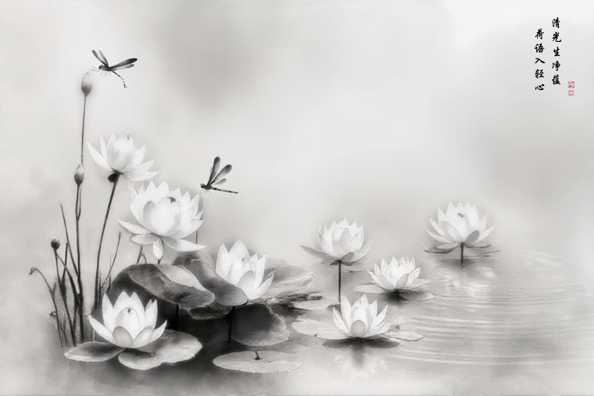 Lotus Grace Clear Light, flat artwork, 2:3 (22×33) print ratio