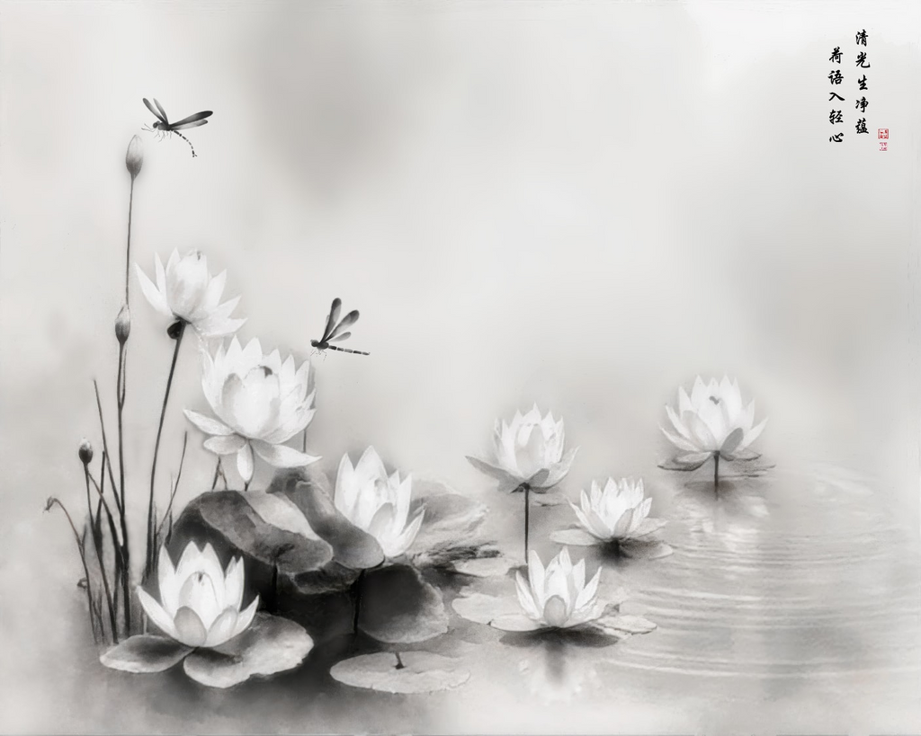 Lotus Grace Clear Light, flat artwork, 4:5 (24×30) print ratio