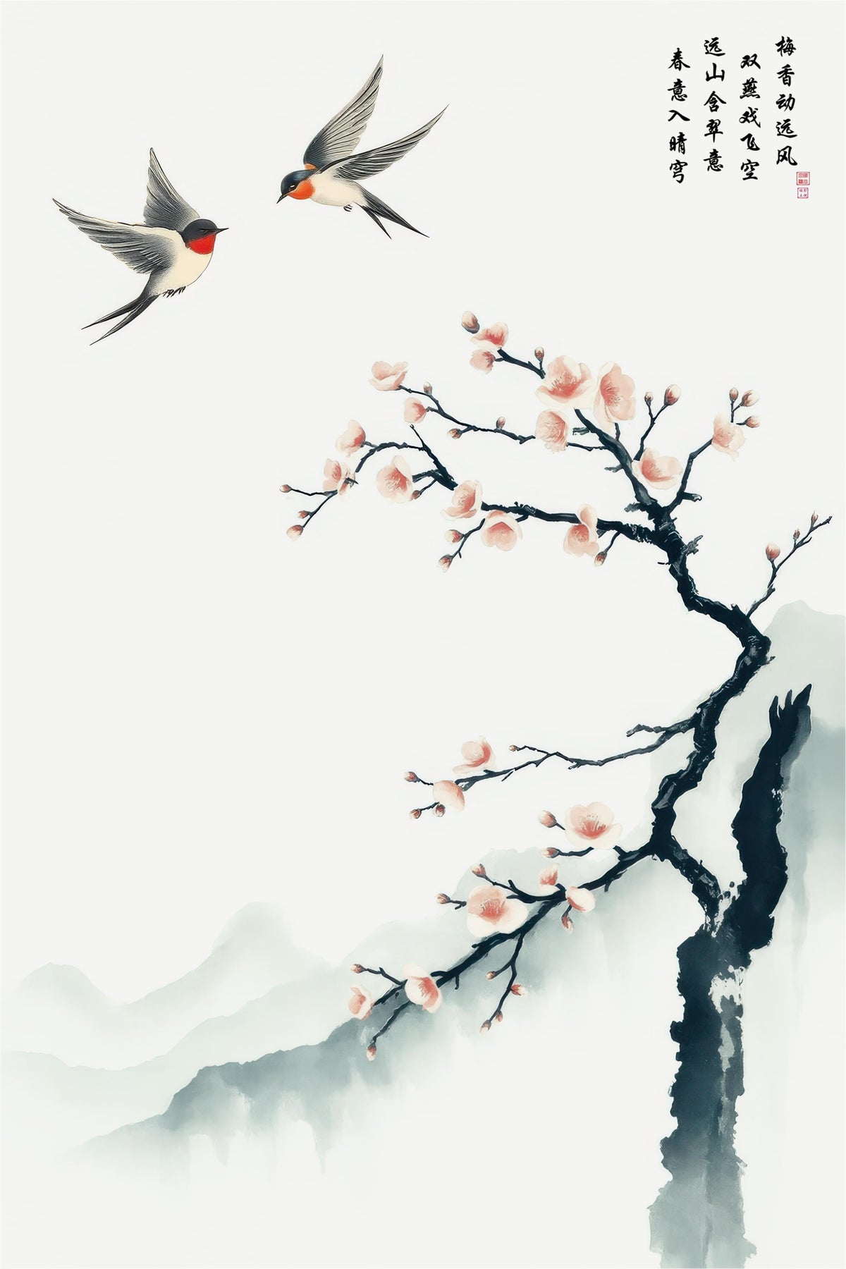 LMIA-052 《春燕戏梅》 · Spring Swallows at Play Among Plum Blossoms