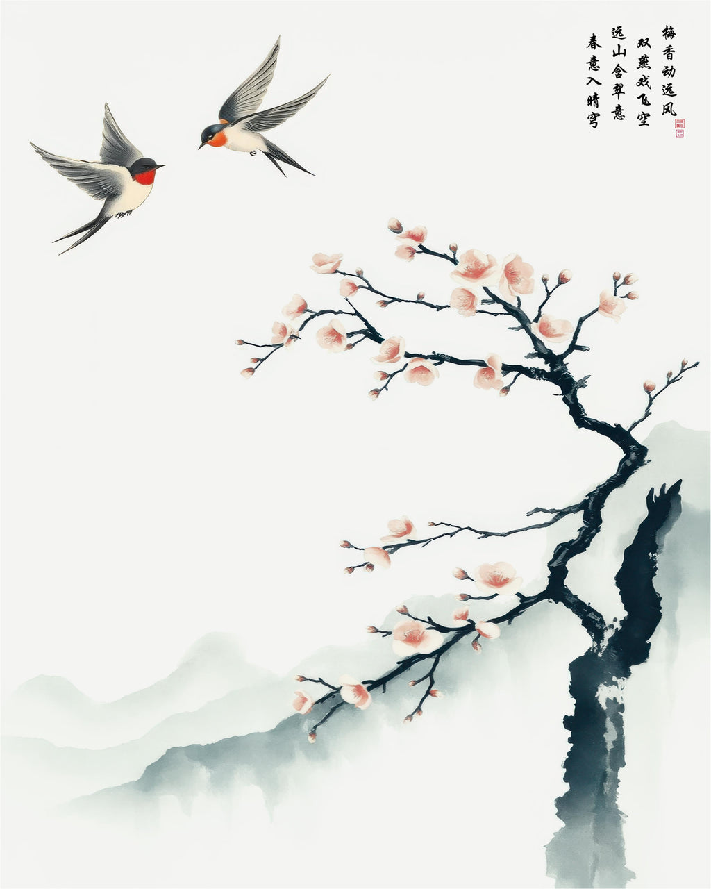 LMIA-052 《春燕戏梅》 · Spring Swallows at Play Among Plum Blossoms