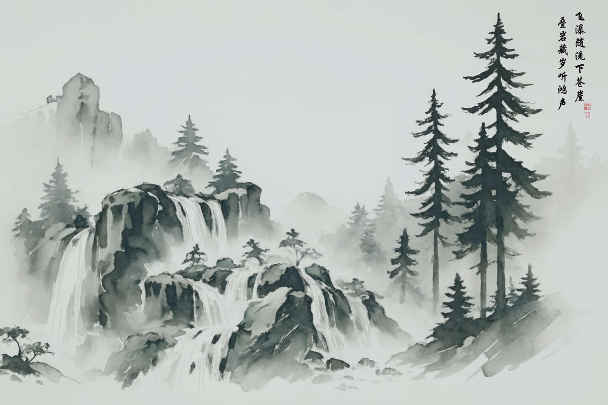 LMIA-064 《飞瀑叠岩》 · Cascades Over Tiered Rock