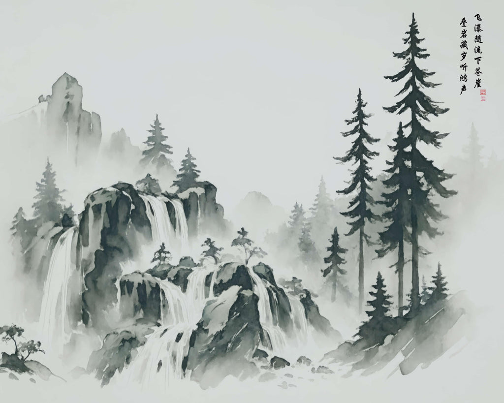 LMIA-064 《飞瀑叠岩》 · Cascades Over Tiered Rock