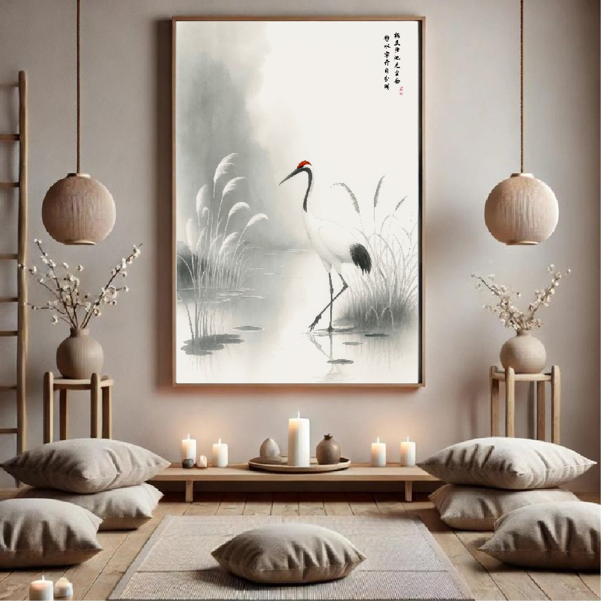 LMIA-062 《鹤立静水》 · Crane by Still Waters